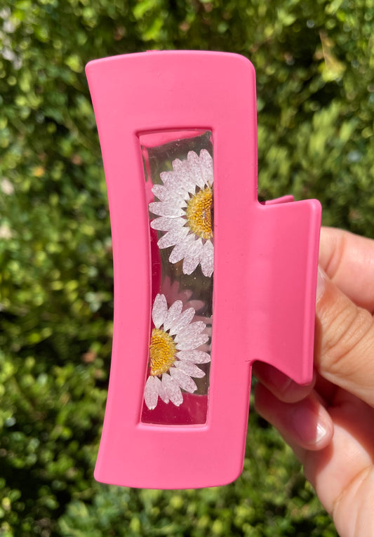 Pink Daisy Claw Clip